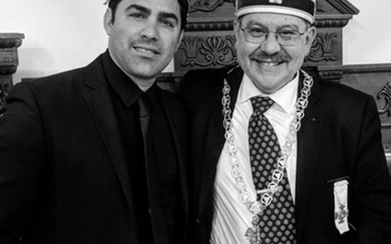 With Arturo de Hoyos, 33°, scholar, linguist and historian; Grand Archivist and Grand Historian of the Supreme Council, 33°, Ancient and Accepted Scottish Rite, Southern Jurisdiction, USA.